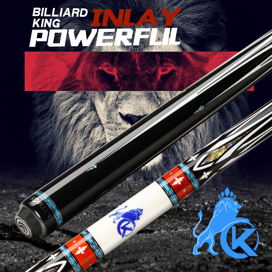 KONLLEN KL-Lion-A1Billiards Carbon Fiber Pool Stick Carbon Energy Shaft 3/8*8 Radial Pin Joint Pool Cue