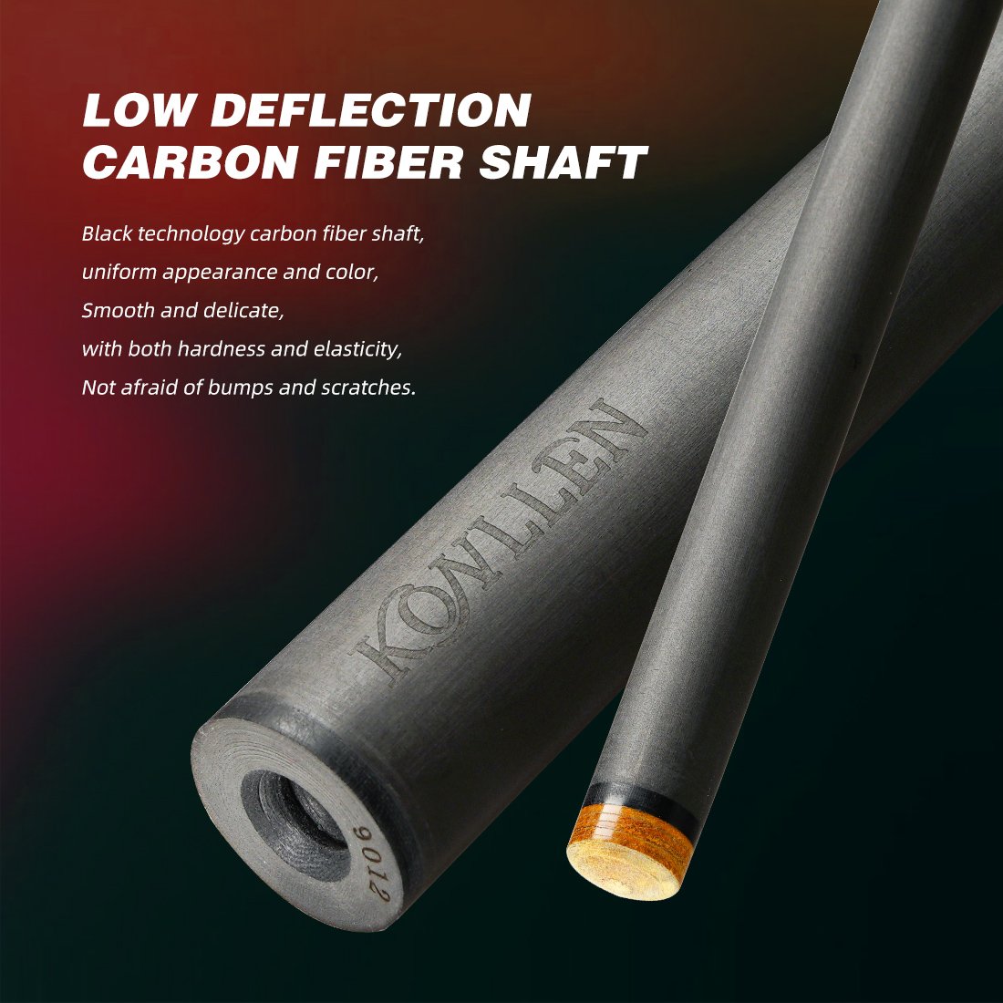 KONLLEN KL-Lion-A1Billiards Carbon Fiber Pool Stick Carbon Energy Shaft 3/8*8 Radial Pin Joint Pool Cue