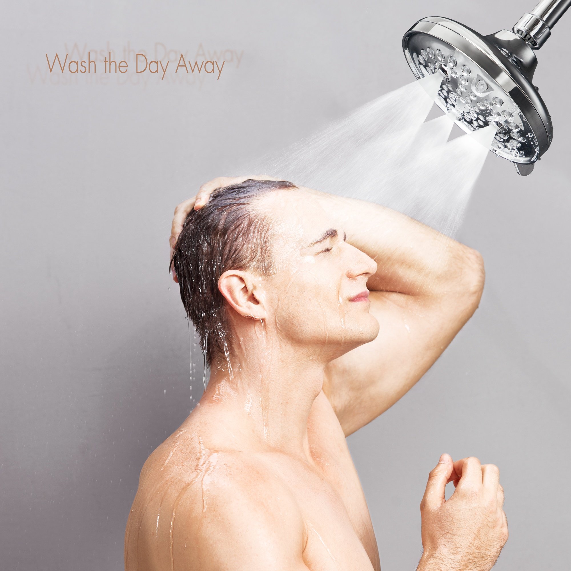 New Style Hot Selling Brass Ball Joint Rainfall Bathroom 9 Functions Overhead Shower Head