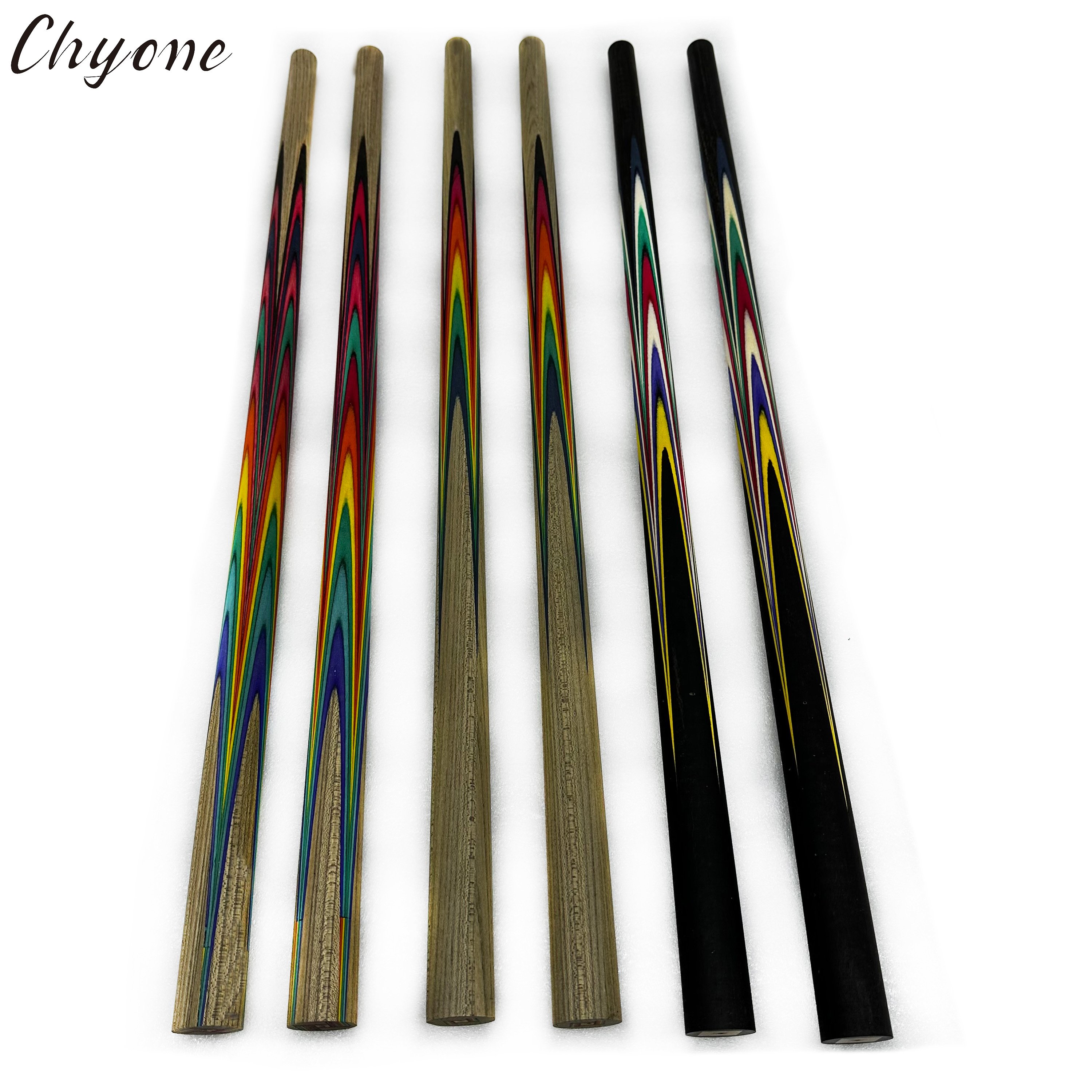 Korea 3 Cushion Carom Cue Chyone Custom Curly rainbow Butter Fly Inlay Pool Cue 1/2 Radial Joint Billiard Cue