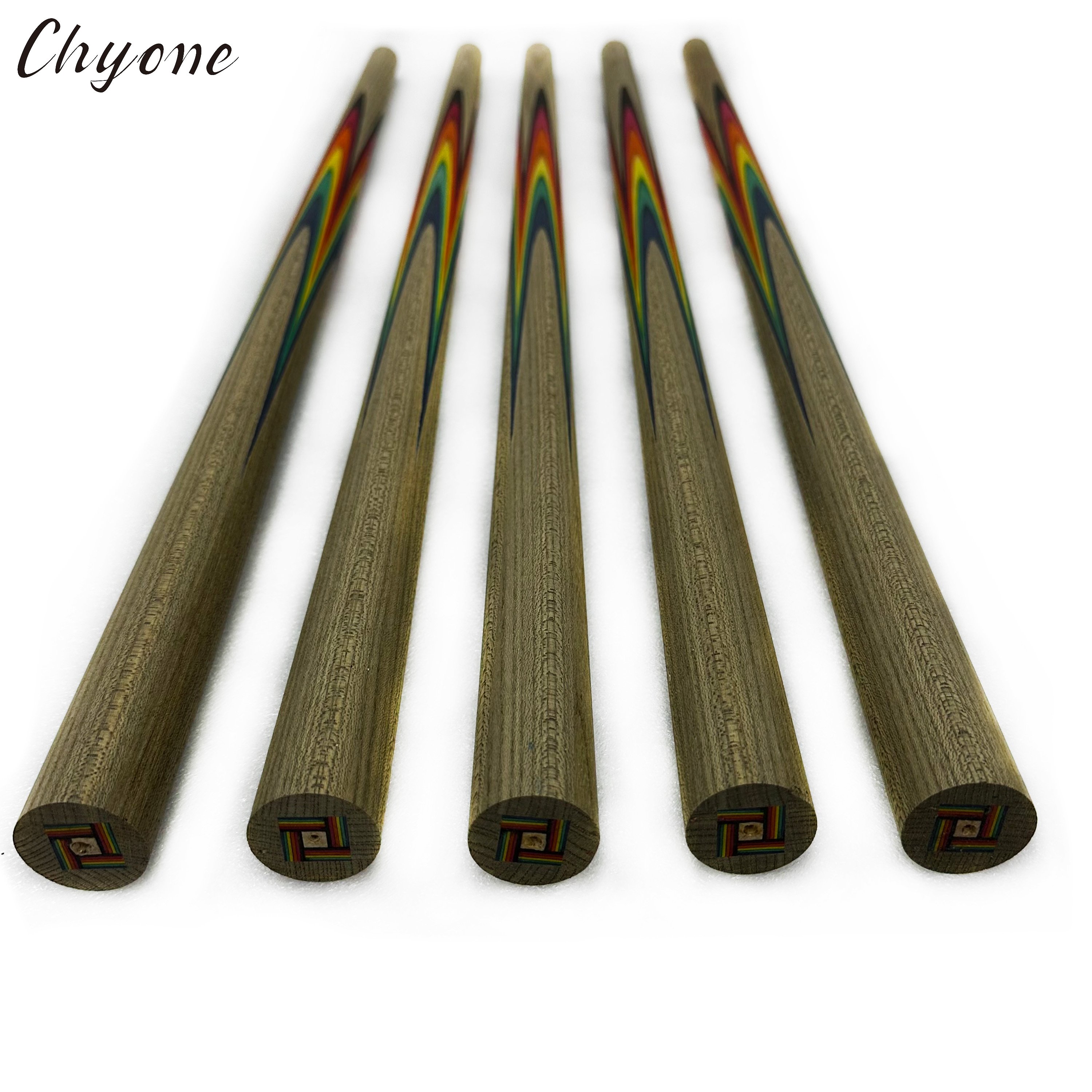 Korea 3 Cushion Carom Cue Chyone Custom Curly rainbow Butter Fly Inlay Pool Cue 1/2 Radial Joint Billiard Cue