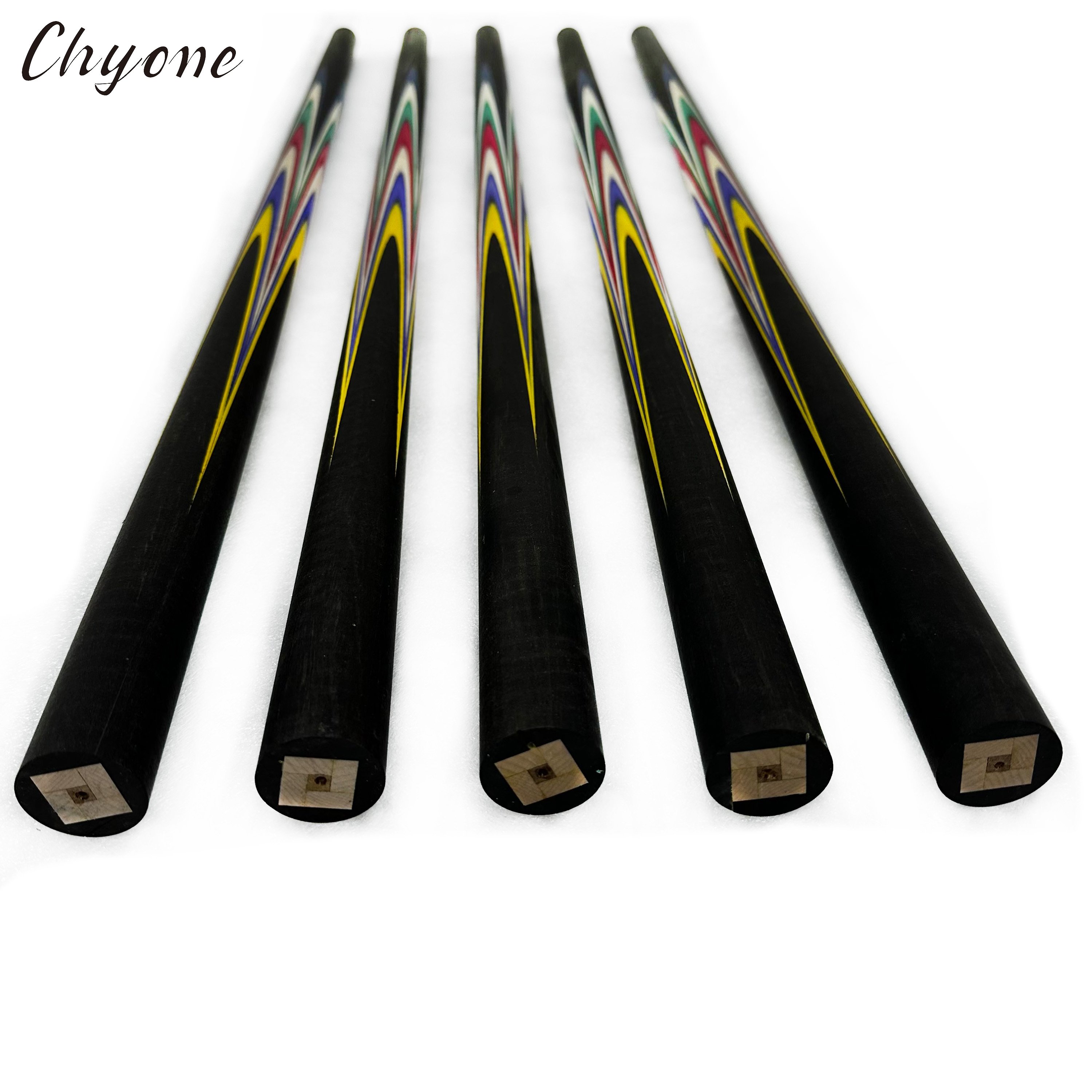 Korea 3 Cushion Carom Cue Chyone Custom Curly rainbow Butter Fly Inlay Pool Cue 1/2 Radial Joint Billiard Cue