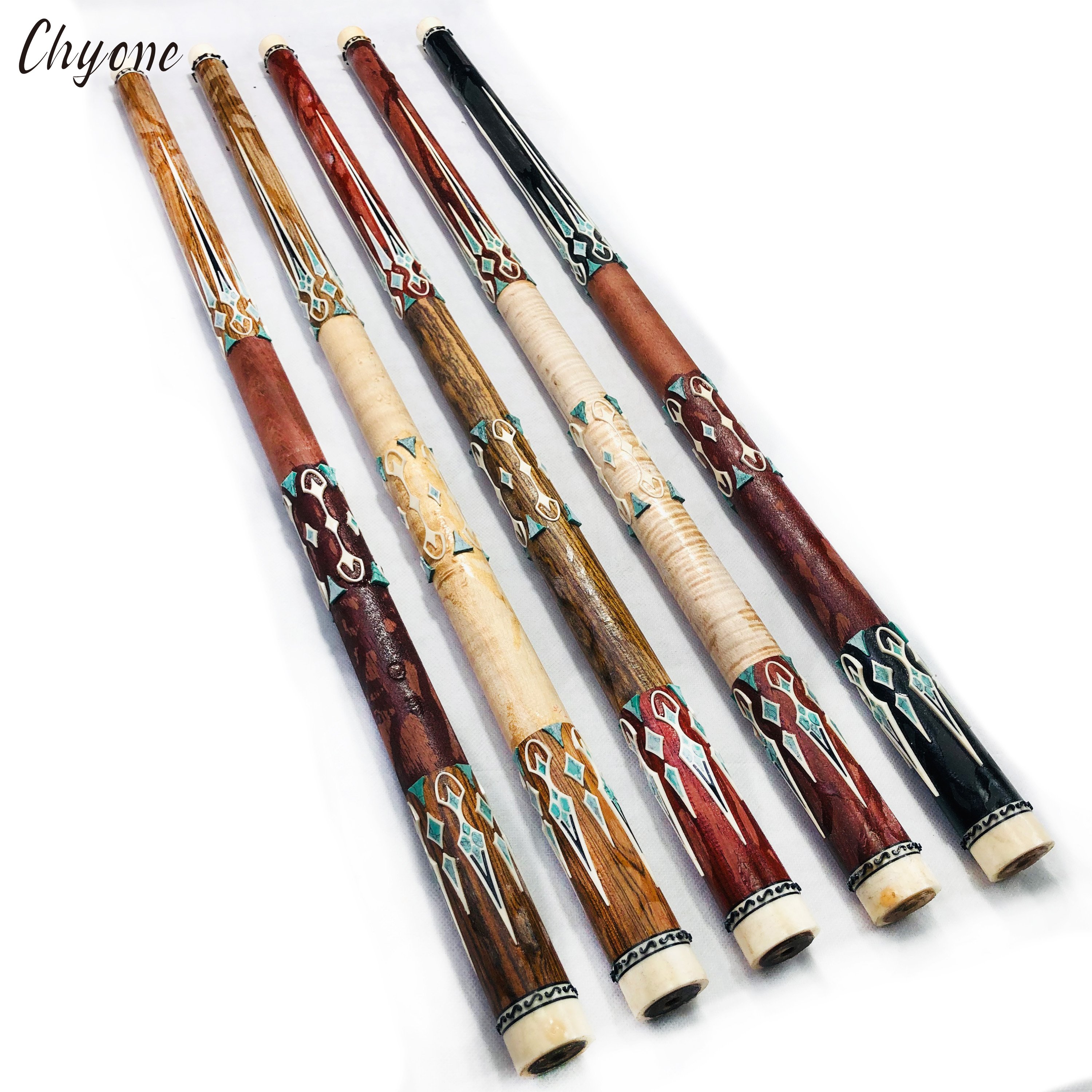 Semi-finished Billiard Cue Chyone Custom Turquoise Inlay Radial Joint Handmade Pool Cue 3cushion Carom Cue