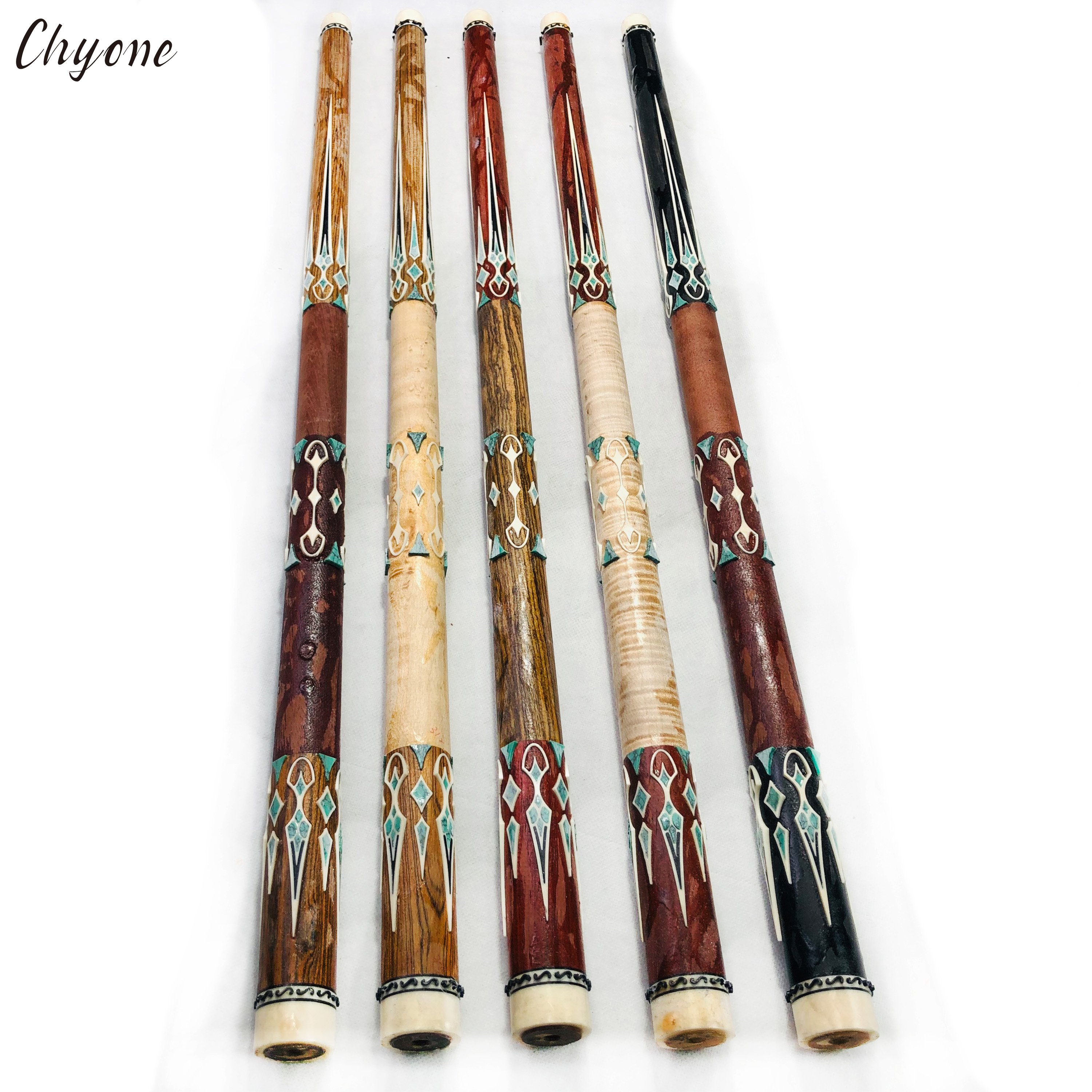 Semi-finished Billiard Cue Chyone Custom Turquoise Inlay Radial Joint Handmade Pool Cue 3cushion Carom Cue