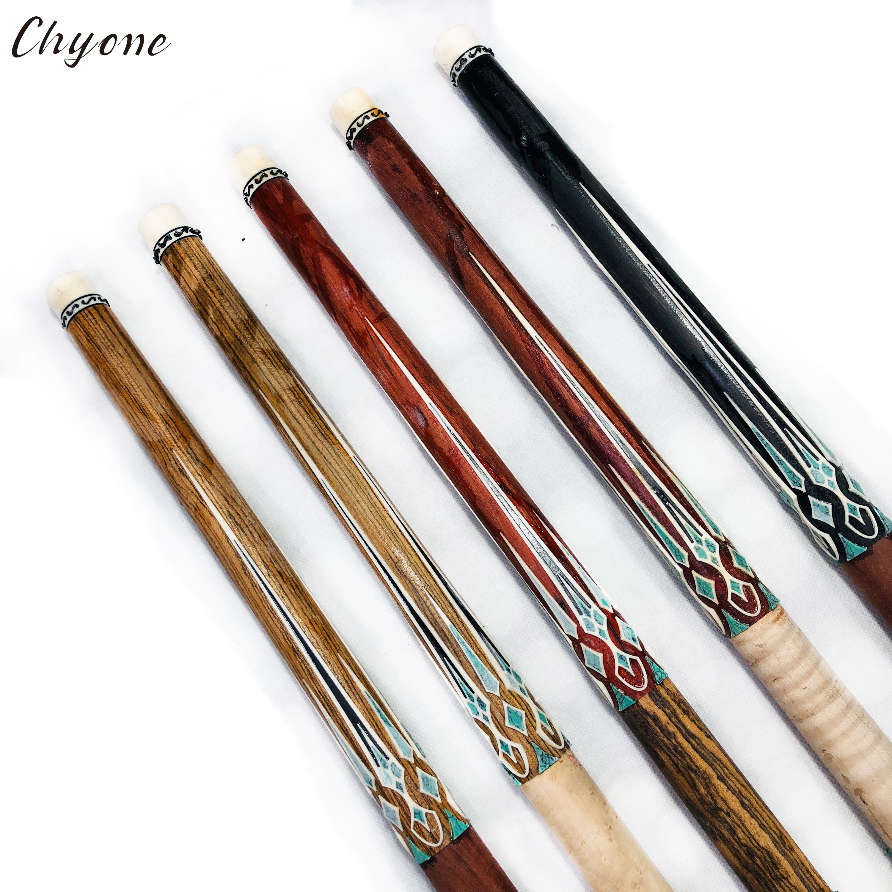 Semi-finished Billiard Cue Chyone Custom Turquoise Inlay Radial Joint Handmade Pool Cue 3cushion Carom Cue