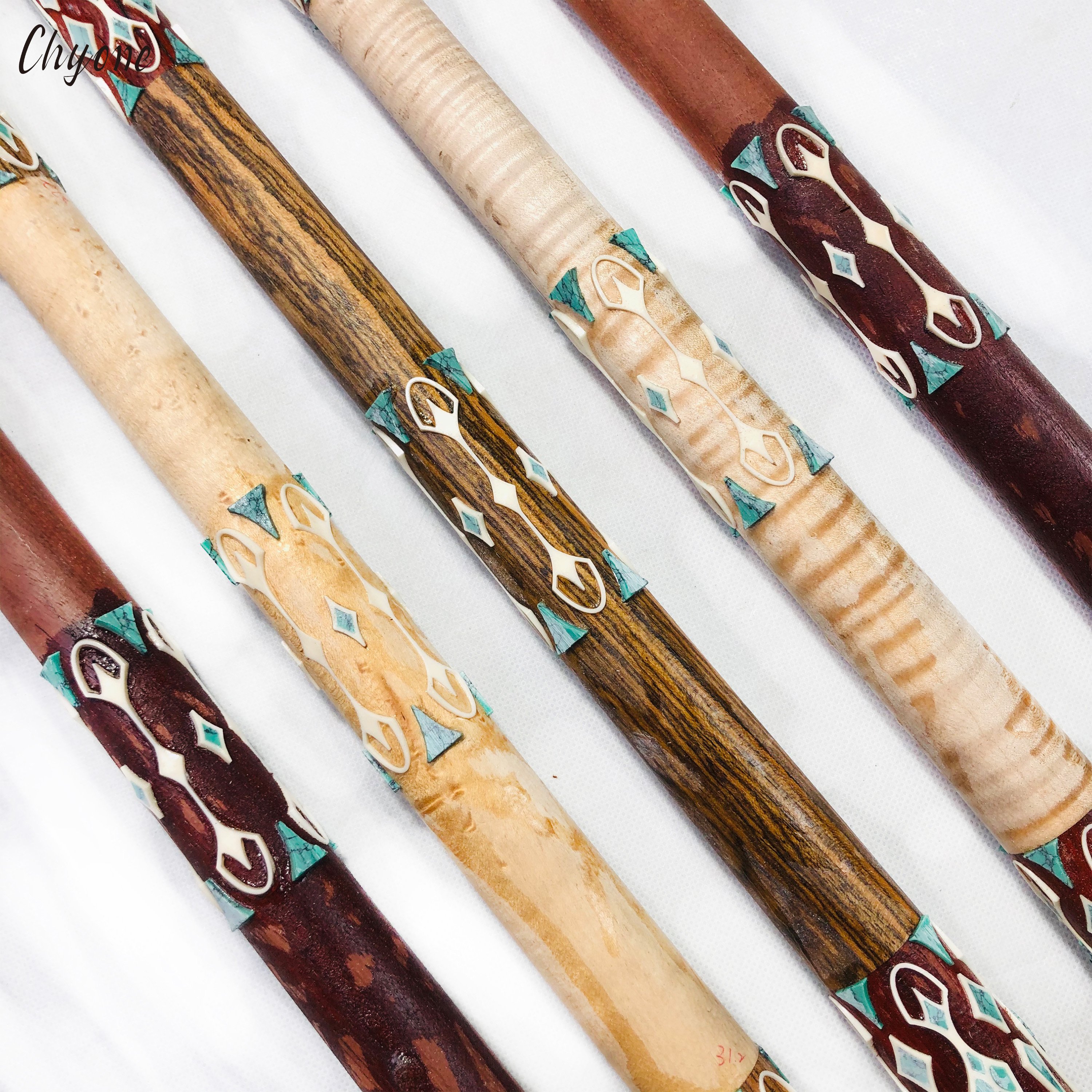 Semi-finished Billiard Cue Chyone Custom Turquoise Inlay Radial Joint Handmade Pool Cue 3cushion Carom Cue