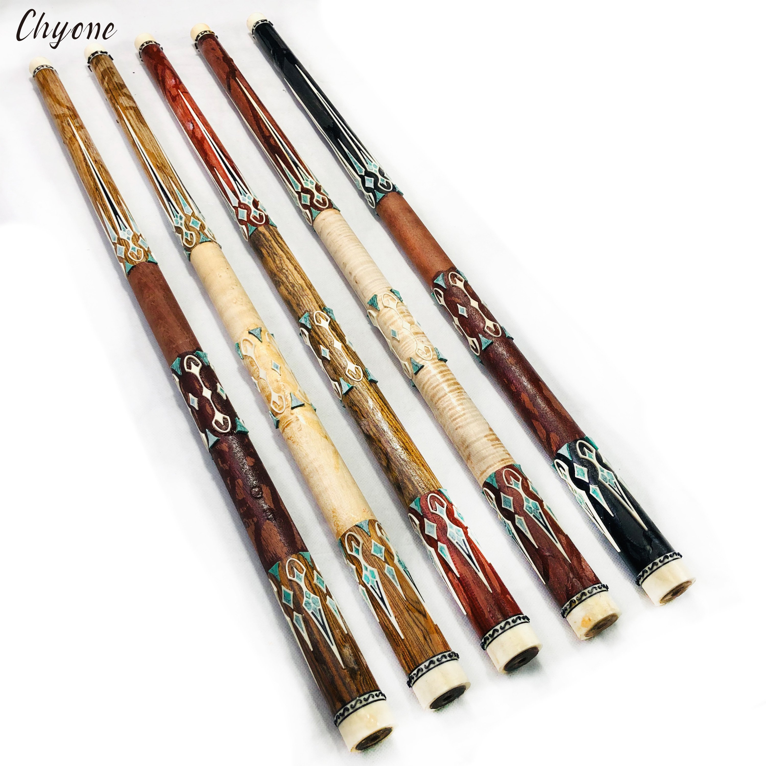 Semi-finished Billiard Cue Chyone Custom Turquoise Inlay Radial Joint Handmade Pool Cue 3cushion Carom Cue