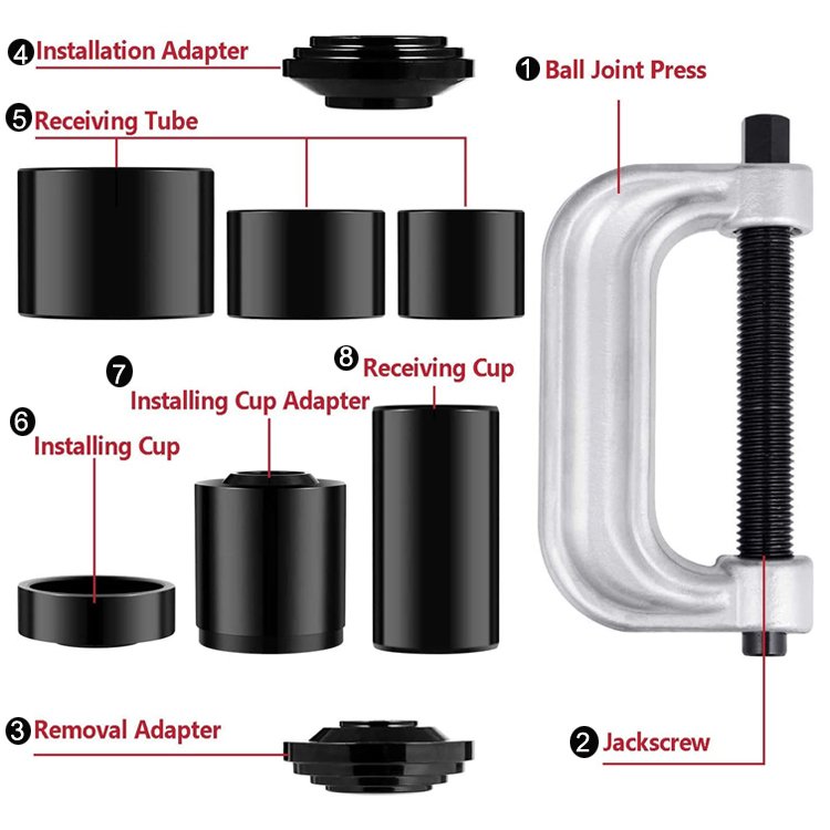 Universal Ball Joint Separator Car Repair Tool Stark 4-in-1Adapter Set 10pcs Automotive Ball Joint Removal Tool