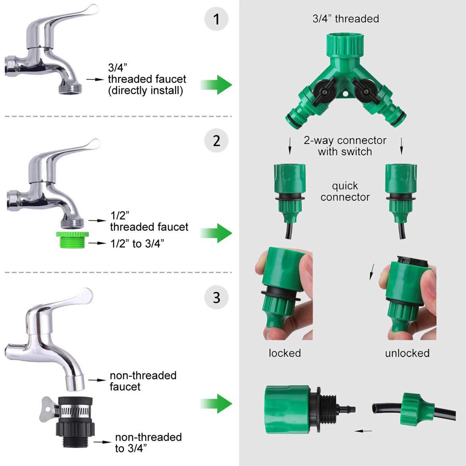 Manufacturer Supplied Faucet Connector Plastic Nipple Splitter With Switch