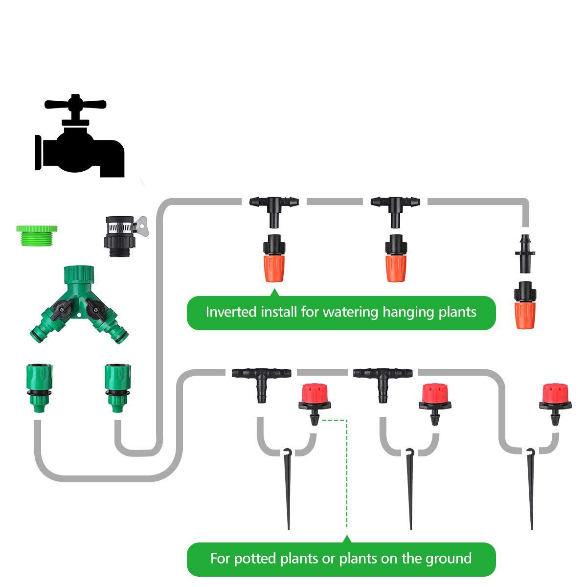 Manufacturer Supplied Faucet Connector Plastic Nipple Splitter With Switch