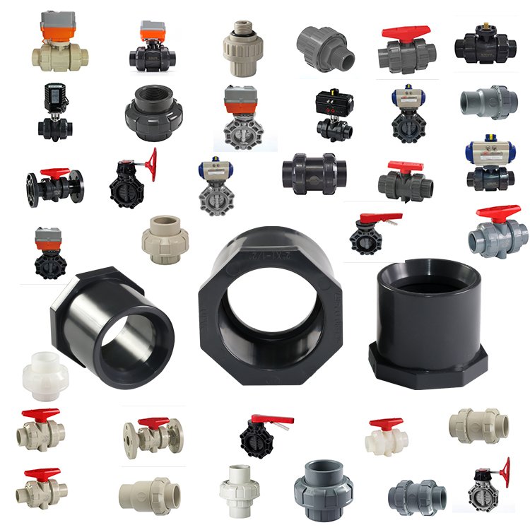 APAS Factory Direct ASTM SCH80 SCH40 Din Asni Jis Cns Compact Single Double Union Ball Valve Pvc Pipe Fittings for Water Supply