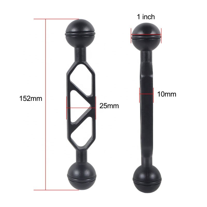 Takenoken Dual Connector Ball Joint Arm Clamp Mount Diving Butterfly Clip for Underwater Camera Torch Flashlight Aluminium