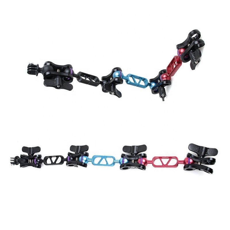 Takenoken Dual Connector Ball Joint Arm Clamp Mount Diving Butterfly Clip for Underwater Camera Torch Flashlight Aluminium