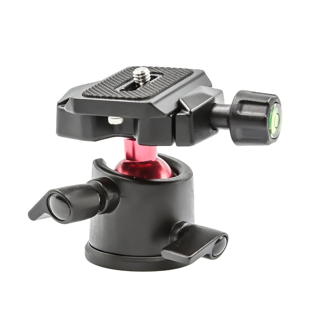 Mini Ball Head Tripod Head Camera 360 Panoramic with 1/4" Screw 3/8" Thread Mount and Arca-Type QR Plate Metal Ball Joint