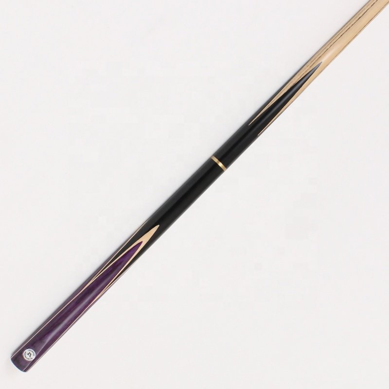 TQG-JX-032 Economic Snooker Ebony Carom Cue 1pc 57-Inch White Wax Wood Three-Quarter Single Tip 9.5mm Brass Stainless Maple