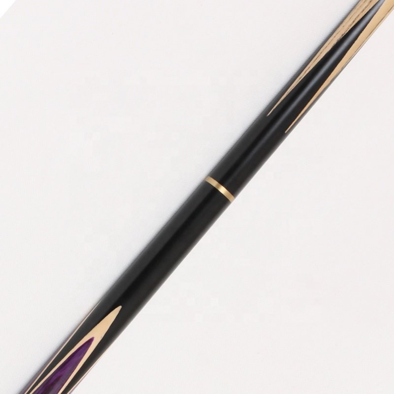 TQG-JX-032 Economic Snooker Ebony Carom Cue 1pc 57-Inch White Wax Wood Three-Quarter Single Tip 9.5mm Brass Stainless Maple