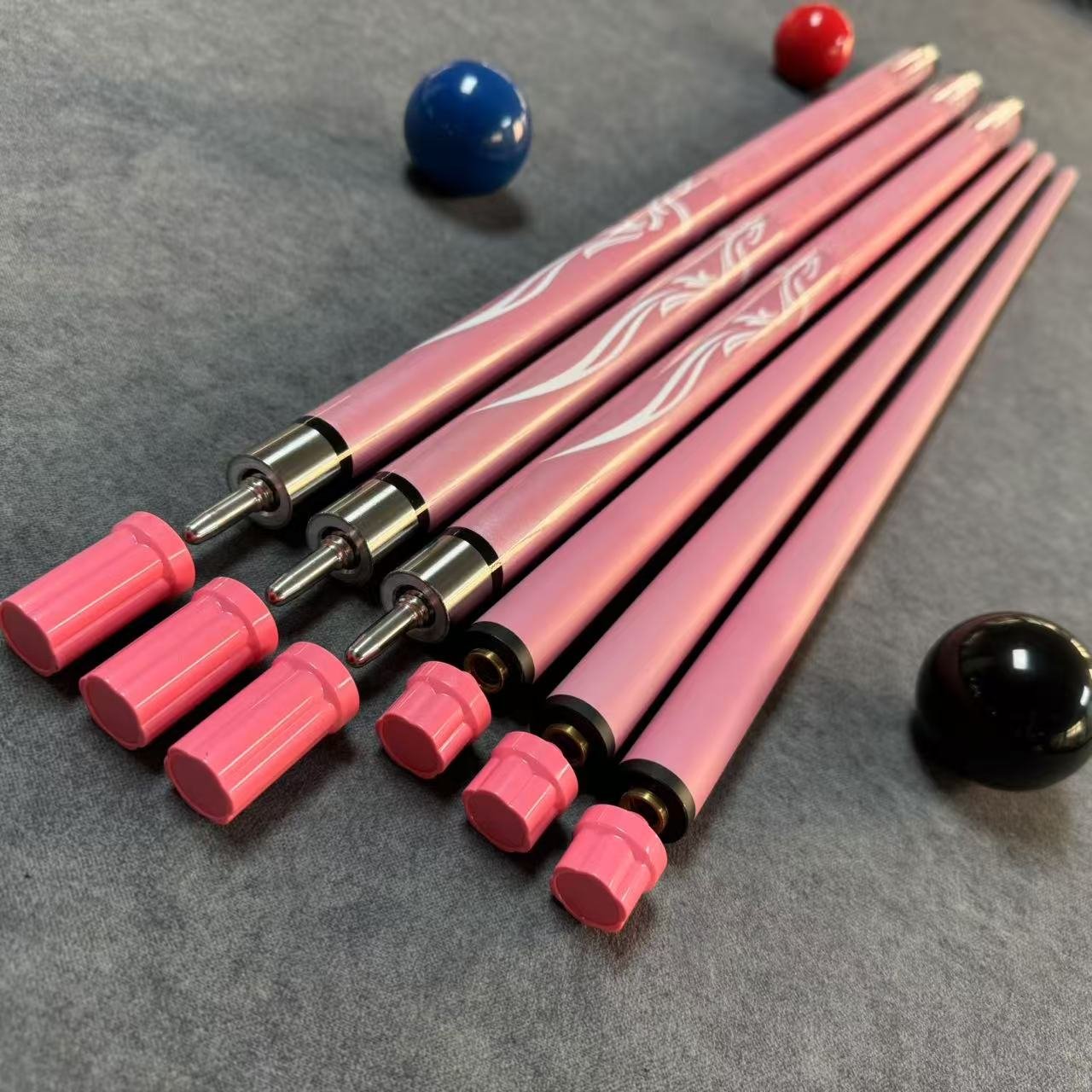 Chinese Manufacturer Growsport Wholesale Leather Grip 13Mm Pink Maple Cue Stick Billiard