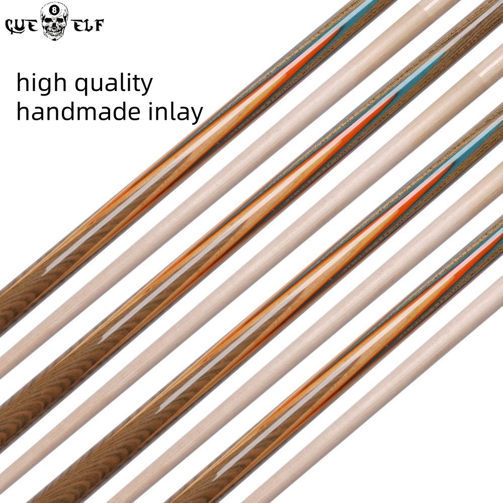 CUEELF High Grade Handmade Carom Cues 12.5mm Tip Size Exquisite Handmade Inlay 3/8*10 Pin Inlay Rainbow