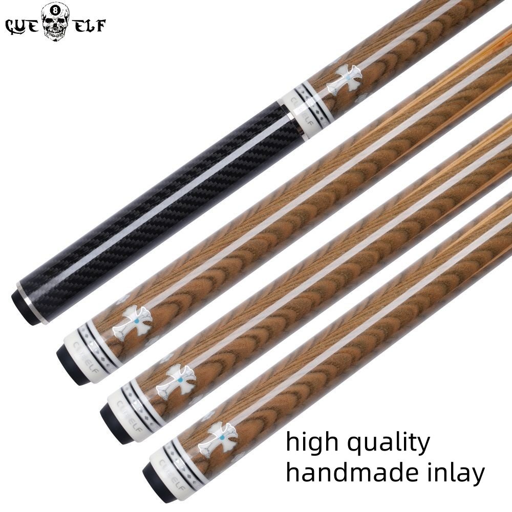 CUEELF High Grade Handmade Carom Cues 12.5mm Tip Size Exquisite Handmade Inlay 3/8*10 Pin Inlay Rainbow