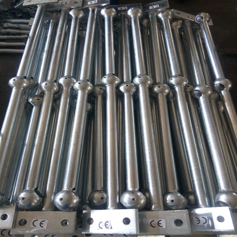 Galvanized Steel Ball Joint Handrail for Outdoor Stairs Railings Metal Staircase Balustrade Design