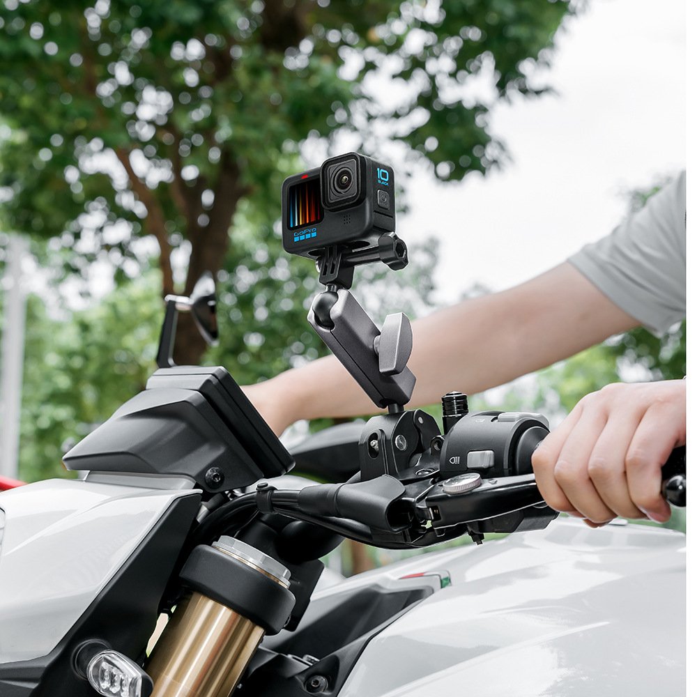 Bike Motorcycle Camera Clamp Mount Handlebar 360 Ball Joint Tube Roll Bar Holder Clip for GoPro Insta360 DJI Action Osmo Pocket