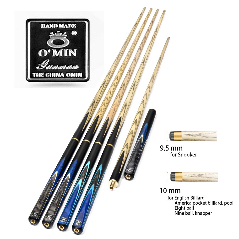 New Omin Gunman JO-2 One 1 Piece Single Pool Snooker & Billiard Cues Handmade Snooker Cue Stick Brass Ash Wood Pool Game