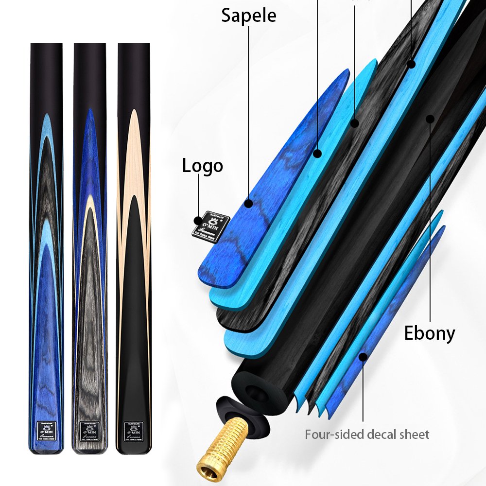 New Omin Gunman JO-2 One 1 Piece Single Pool Snooker & Billiard Cues Handmade Snooker Cue Stick Brass Ash Wood Pool Game