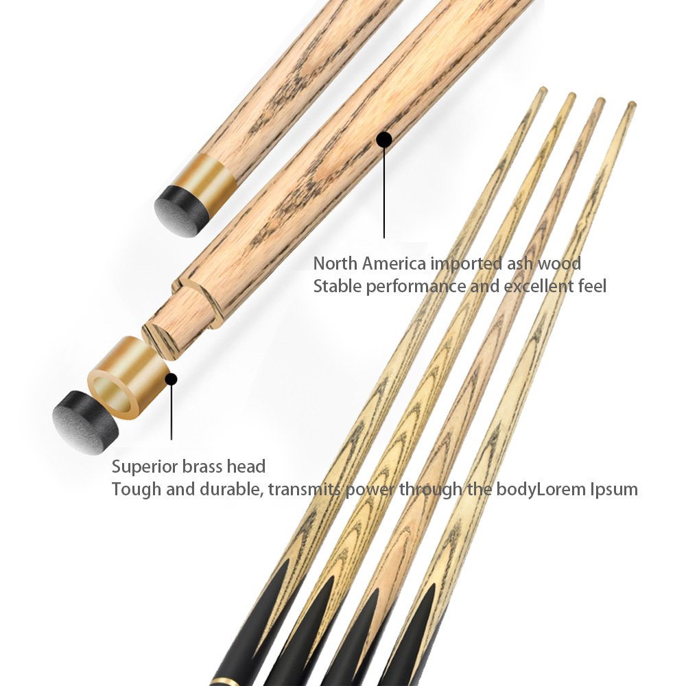 New Omin Gunman JO-2 One 1 Piece Single Pool Snooker & Billiard Cues Handmade Snooker Cue Stick Brass Ash Wood Pool Game