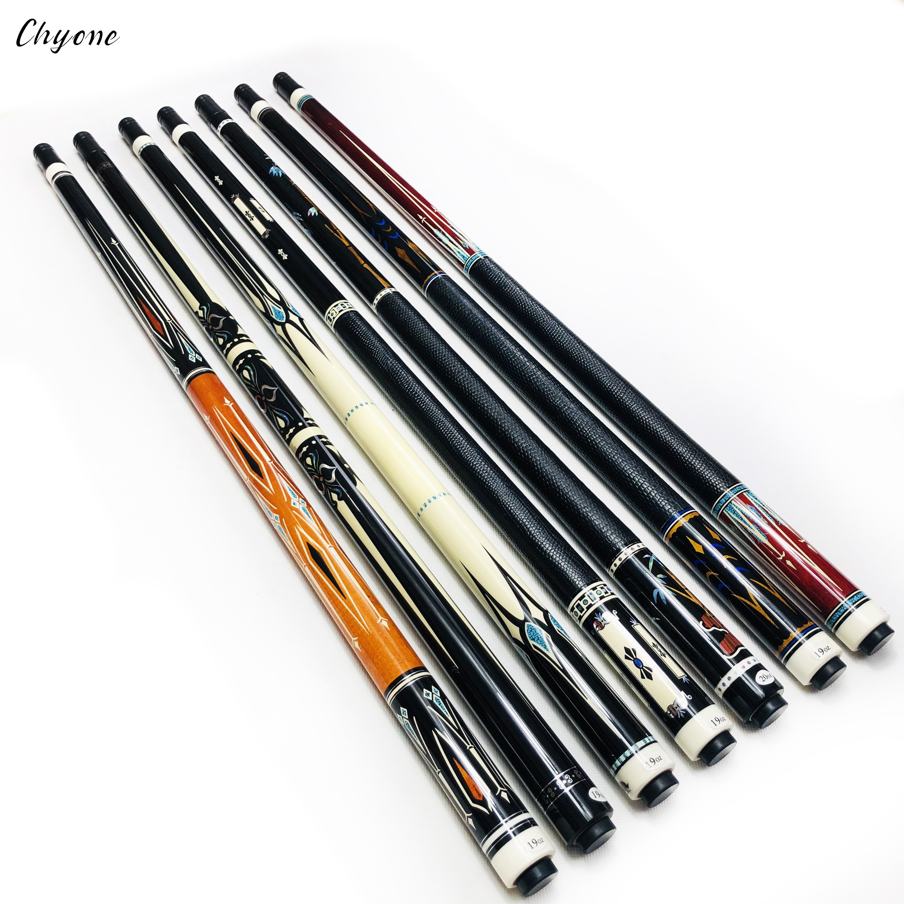 Pool Cue Chyone Custom Abalone Shell Inlay Radial Joint with Laminated Maple Shaft Carom Cue Handspliced Billiard Cues