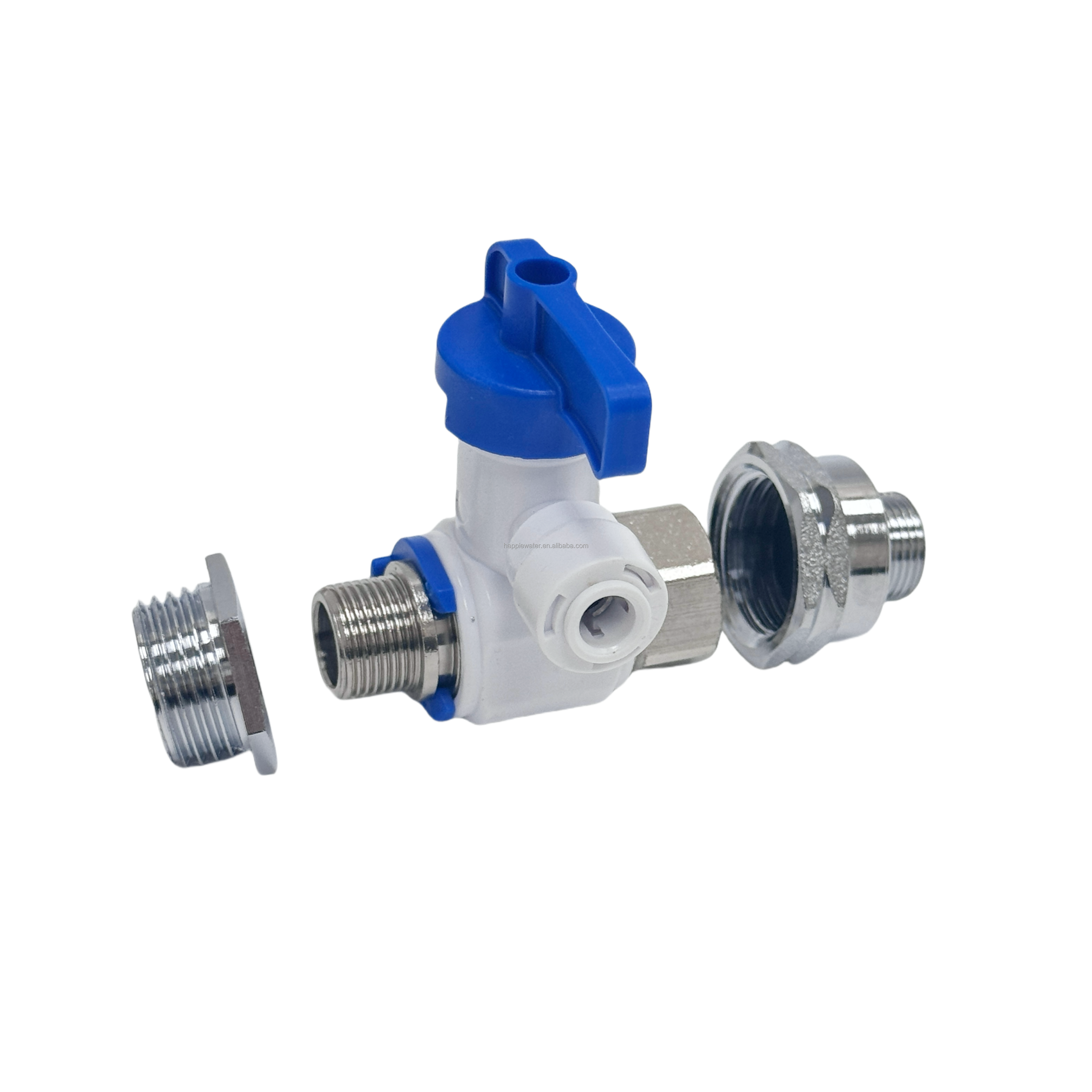 1/4\" 3/8\" Plastic High Flow Ball Valve Adapter Manual Push Tubing 3/8\" Thread Cold Water Pipe for Home Water Filter EU US