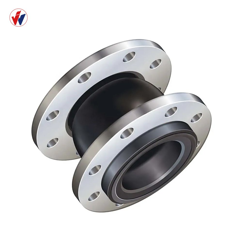 Vulcanized JGD Type Single Ball EPDM Expansion Rubber Bellow with Flange Single Ball Flexible Rubber Joint Industry OEM Round
