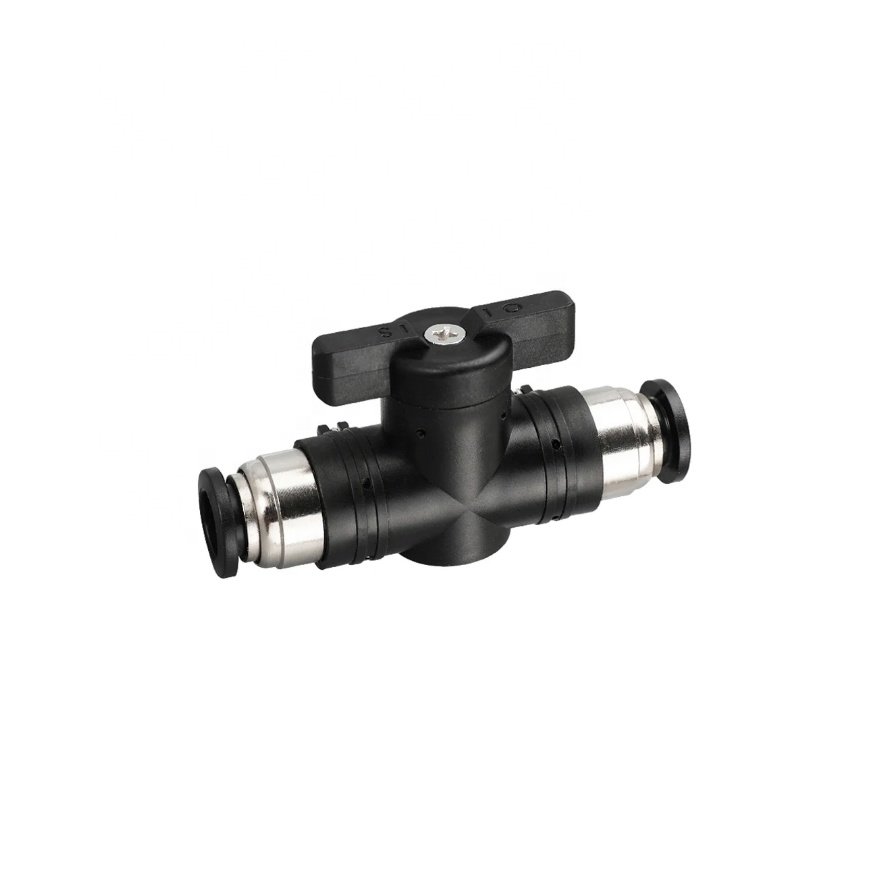 BUC 8mm Pneumatic Push in Quick Joint Connector Hand Valve to Turn Switch Manual Ball Current-limiting