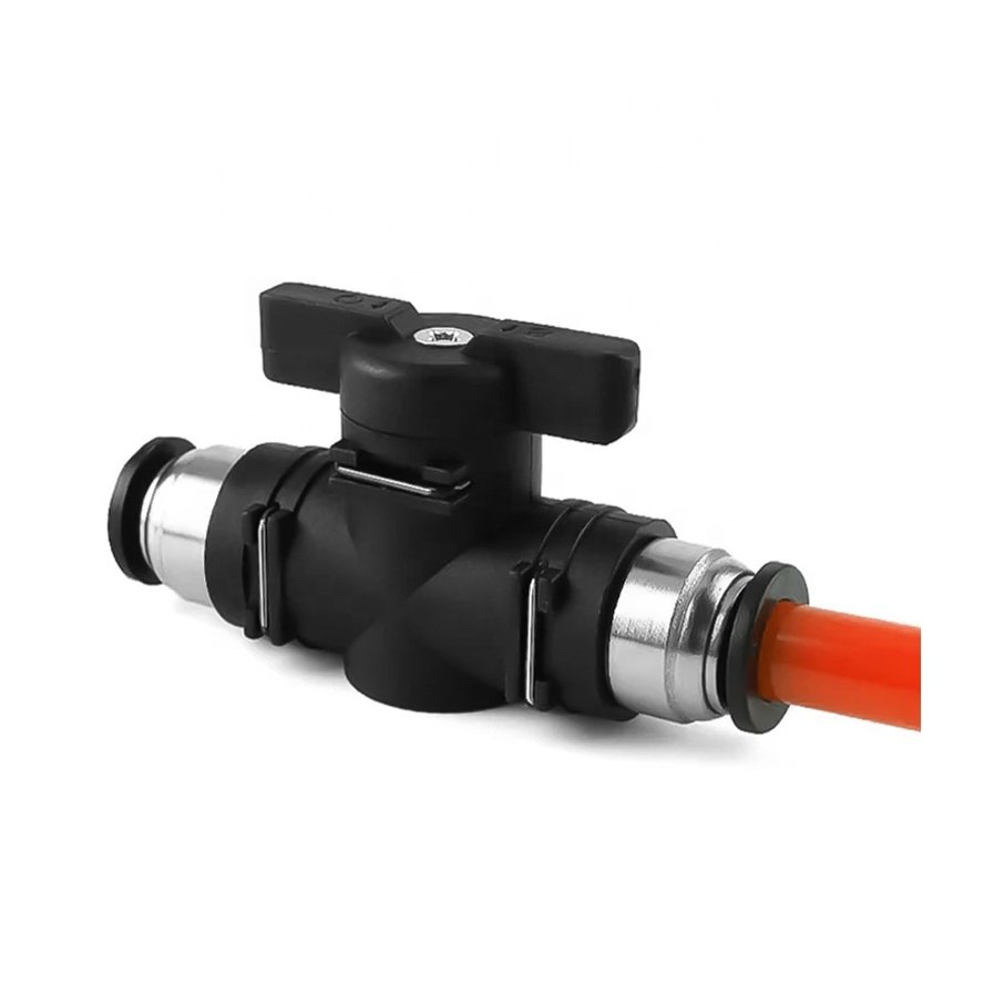 BUC 8mm Pneumatic Push in Quick Joint Connector Hand Valve to Turn Switch Manual Ball Current-limiting