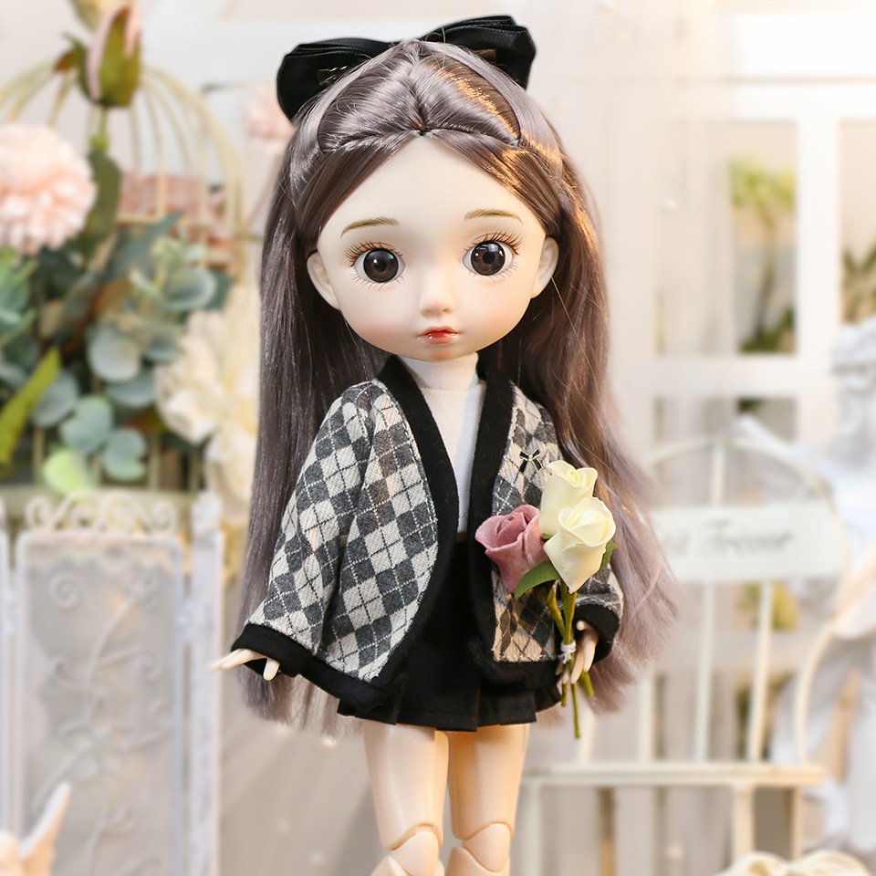 Bjd Dolls 33cm Clothes Full Set 1/6 Kawaii Baby Reborn Dolls Toys for Girls 23 Ball Jointed Doll Dress up DIY Kids Toys