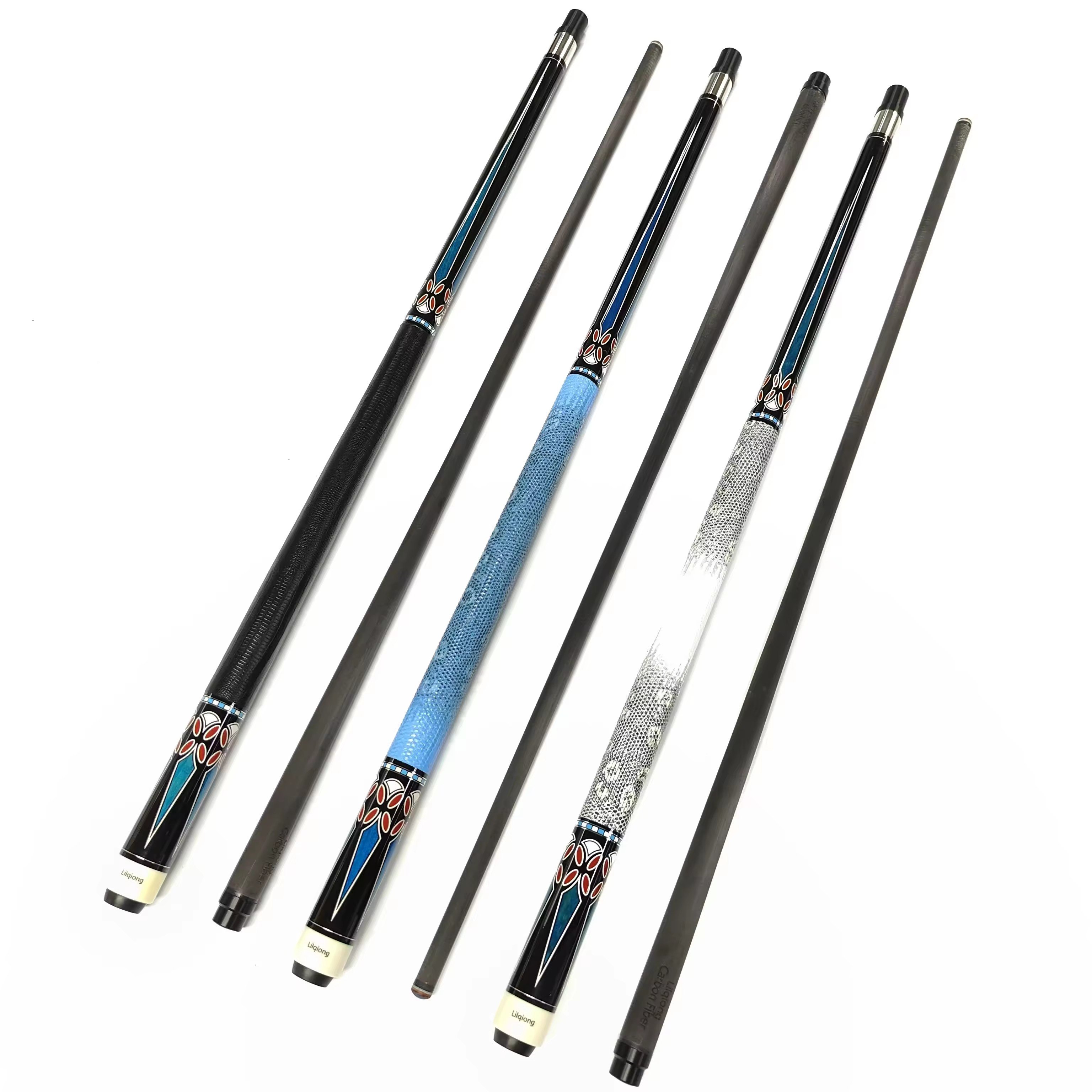 Hot Sell High-tech Handmade Uni-lock Joint Carbon Shaft Pool Cue With Cue Bag