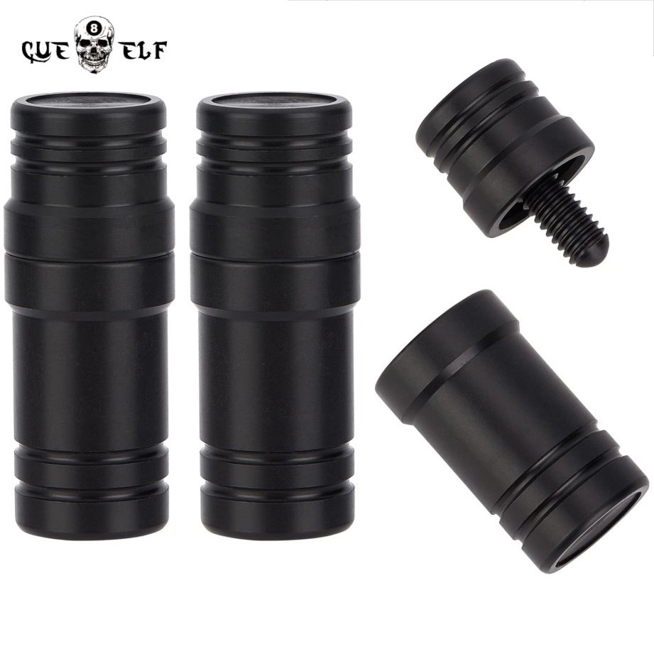 CUEELF Carbon Fiber Radial Joint Protector Black Pool Cue Joint with Carbon Butt Sleeve for Players Billiard Cues