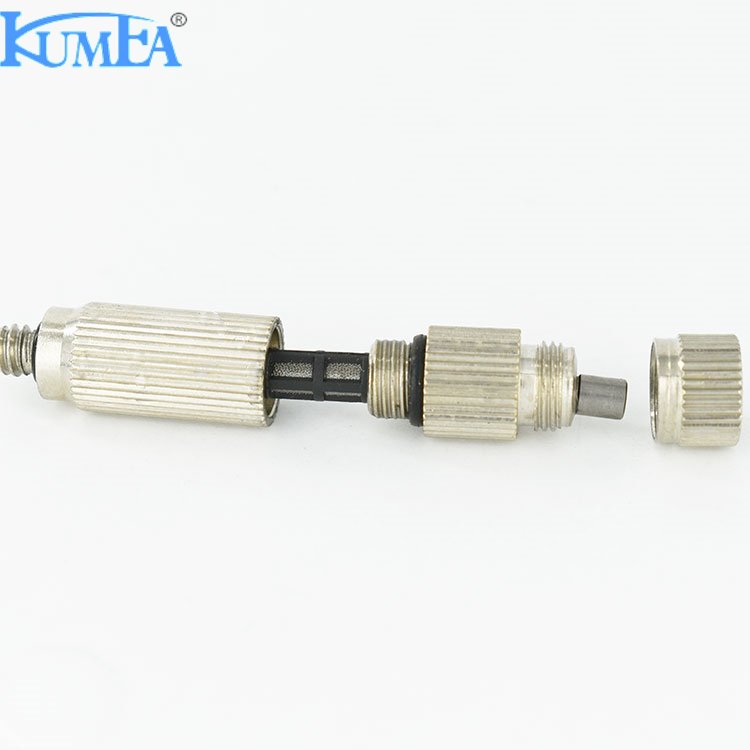 KUMEA Mist Cooling Sprayer High Pressure Brass Nickel Fog Nozzle Cleanable Drip Free Hydroponics Mist Irrigation