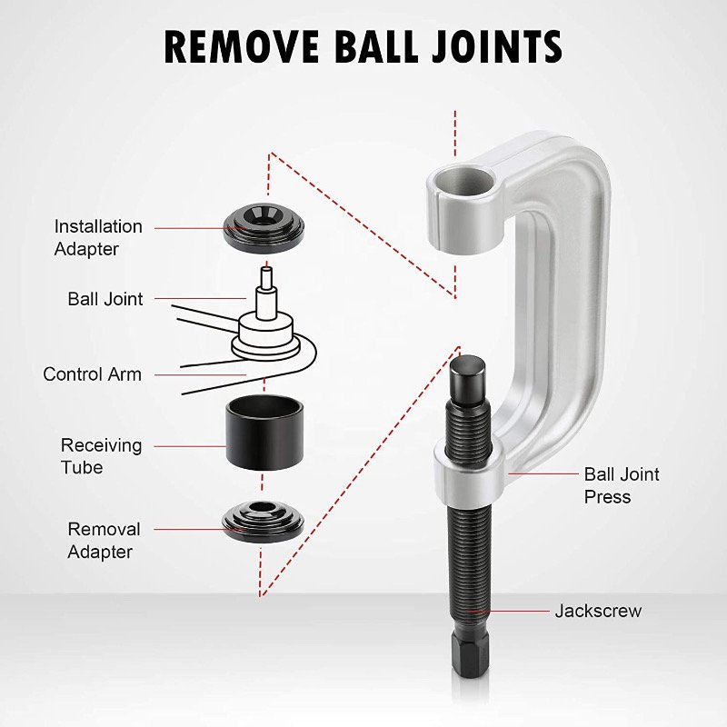 10PCS Steel Ball Joint Installer & Remover Tool Kit Service for 2WD & 4WD Vehicles