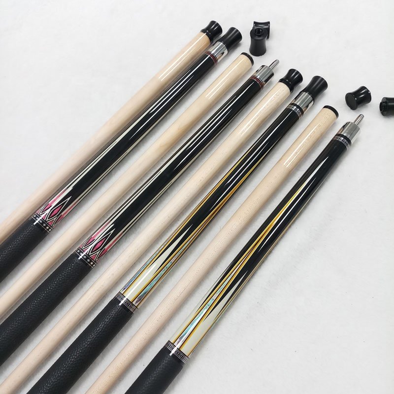 Custom logo 57inch+13mm Tip Size Maple Wood Pool Cue Stick Radial Pin+joint Protectors Billiard Cues Decal Designs for 9 Balls