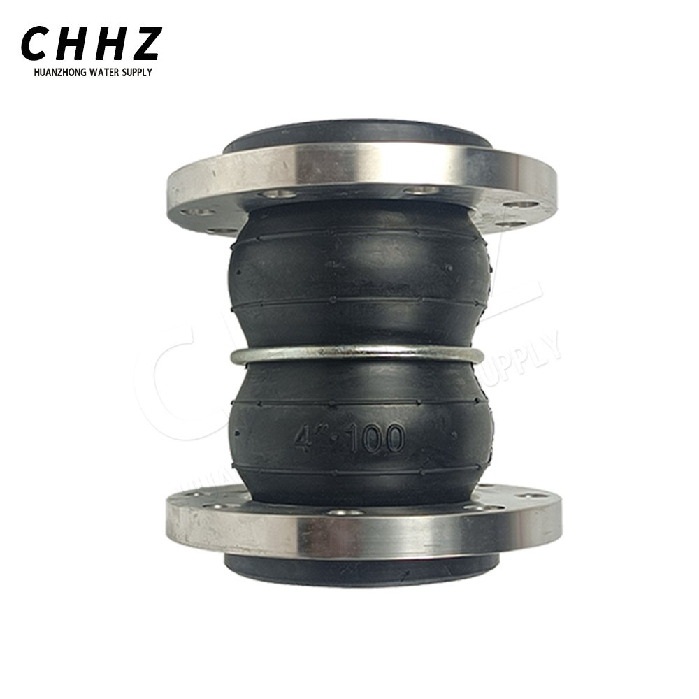 Galvanized Carbon Steel EPDM Connector Double Ball Bellows Flanged Rubber Expansion Joint