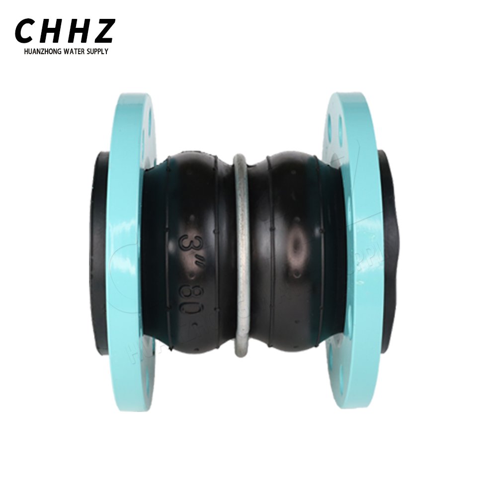 Galvanized Carbon Steel EPDM Connector Double Ball Bellows Flanged Rubber Expansion Joint