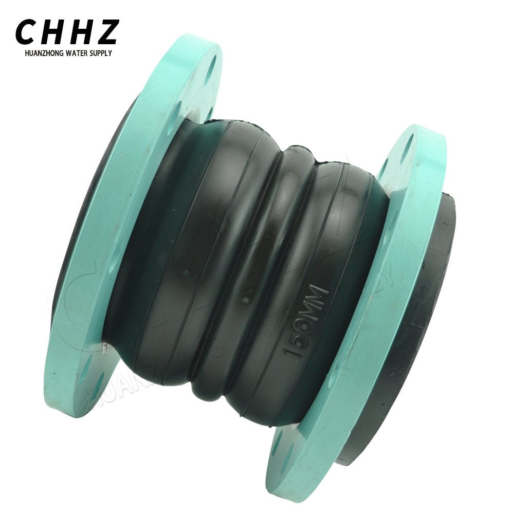 Galvanized Carbon Steel EPDM Connector Double Ball Bellows Flanged Rubber Expansion Joint