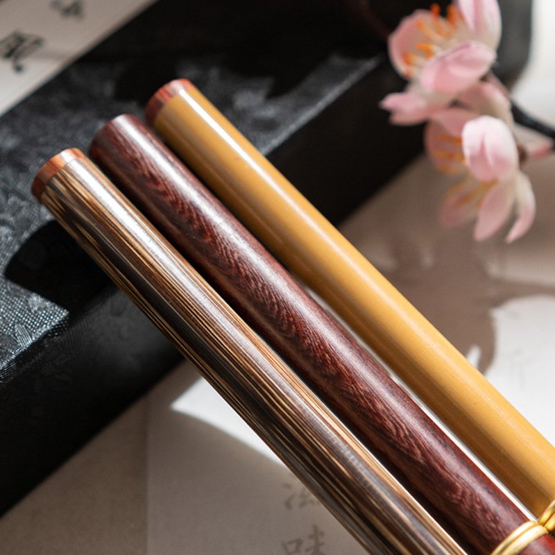 New High Quality Wooden Pen Gift Box Set Custom Logo Bamboo Ball Point and Fountain Pen Multi-use Brush Pen