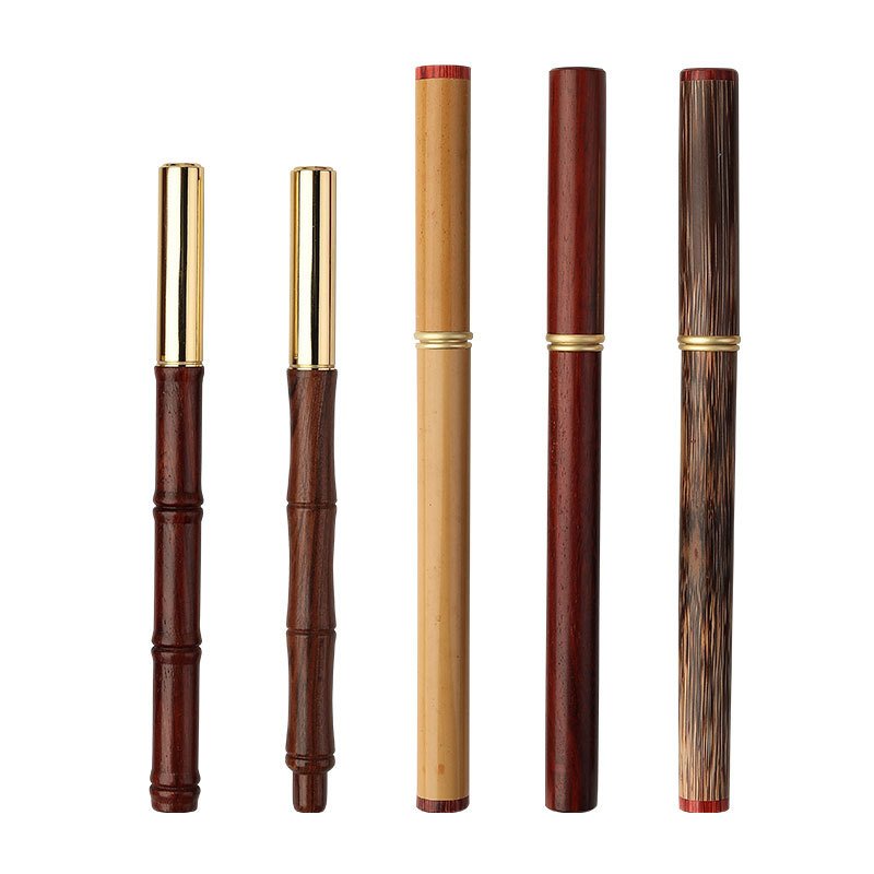 New High Quality Wooden Pen Gift Box Set Custom Logo Bamboo Ball Point and Fountain Pen Multi-use Brush Pen