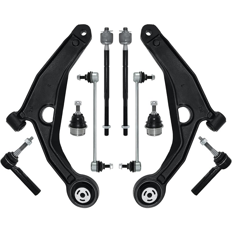 Front Lower Control Arms Ball Joint Inner Outer Tie Rod Replacement for Avenger 2008-2014 Chrysler 200 2011-2014 Chrysler