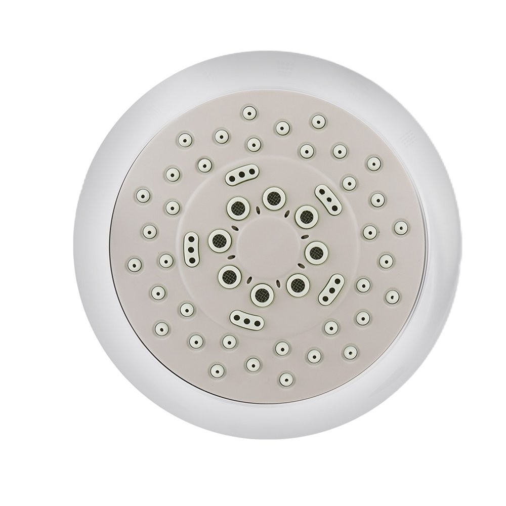 5-Settings 4.49 In. Wall Mount Fixed Shower Head Brass Ball Joint ABS Housing 1.8GPM @60PSI For Bathroom Shower System