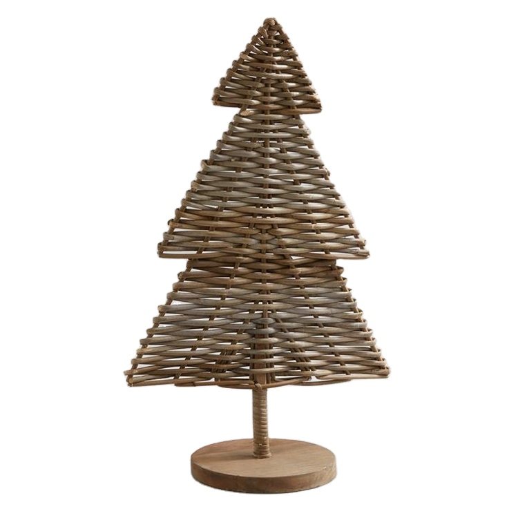 Elegant Style Christmas Tree for Christmas Decorations Made of Rattan Mix Wood Unique Shape Wholesale
