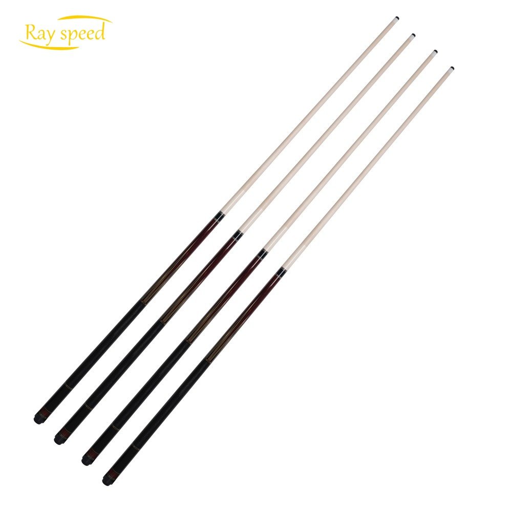 Rayspeed Pool Cue 6 Pieces Inlay Wood Curly+Ebony Billiard Pool Cue Hard Maple Shaft 12.5mm Tip Size Radial Joint Cocobolo