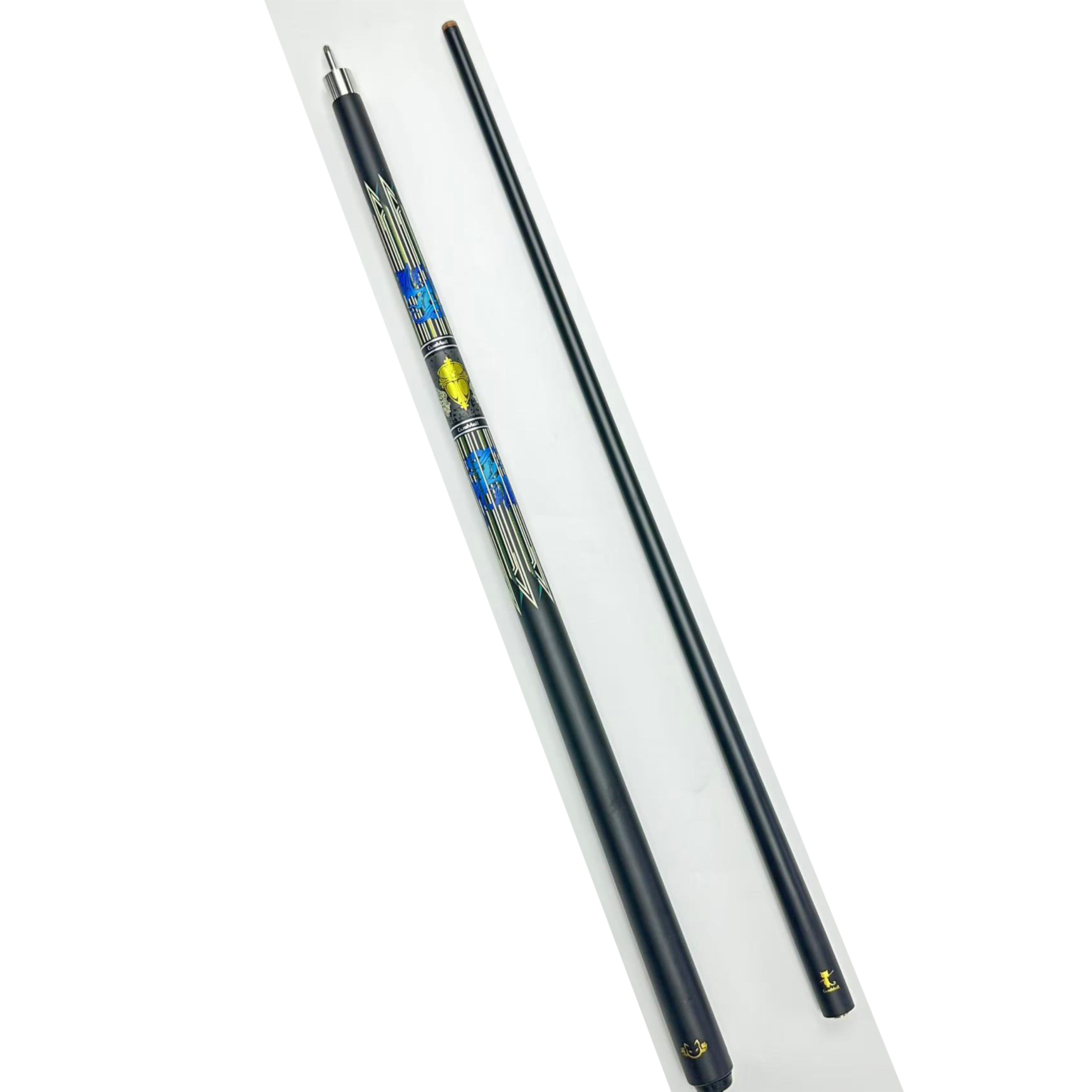 High Quality Chinese 1/2 Carbon Fiber Pool Cue Stick 12.5mm/13mm Size Printed Grip Steel Extension Directly Manufactured