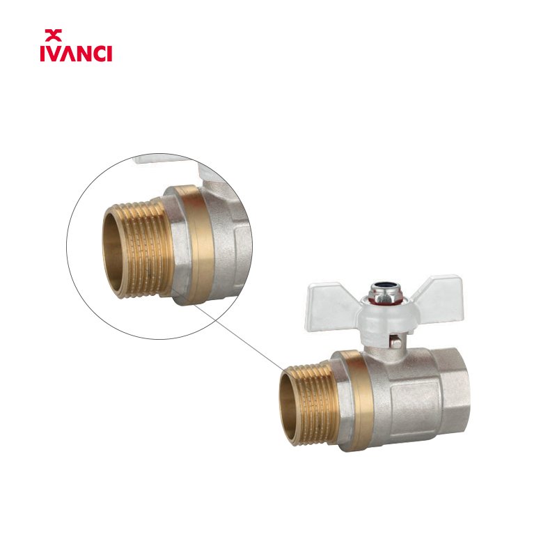 IVANCI Male and Female Thread Union Ball Valve butterfly Handle Brass Ball Valve
